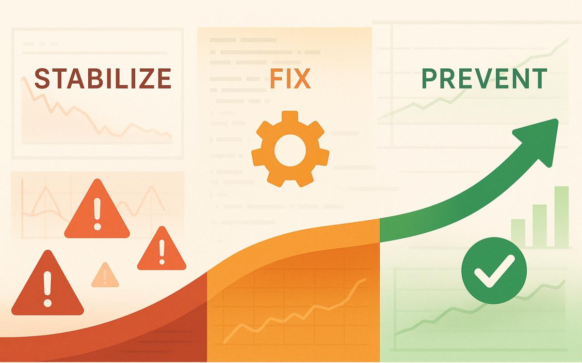 Crisisontwikkelaar: hoe je snel stabiliseert en herhaling voorkomt
