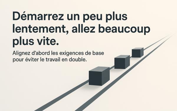 Commencer un peu plus lentement, avancer beaucoup plus vite